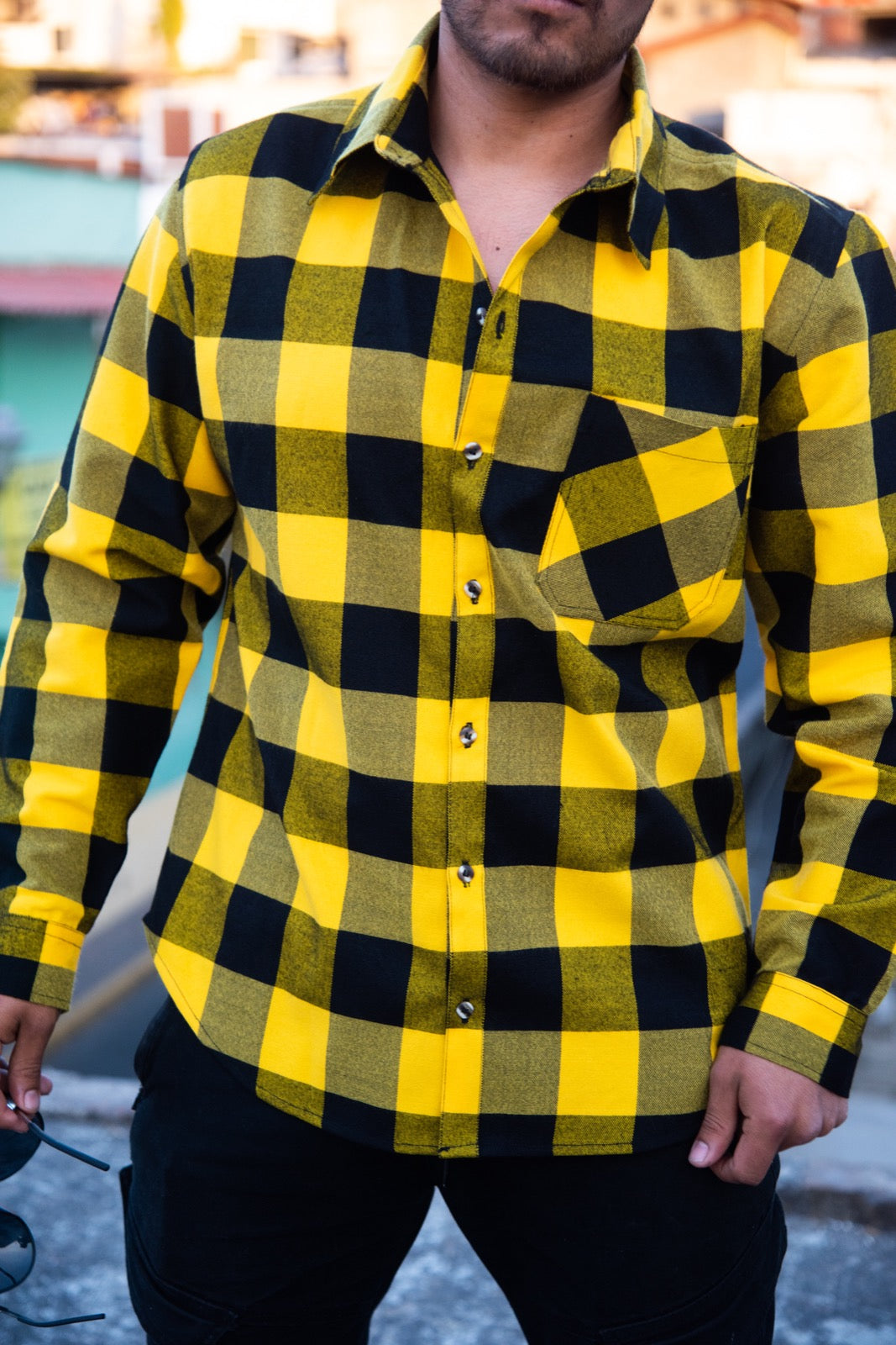 Camisa a Cuadros Acrílico / Poliéster 50% / 50%