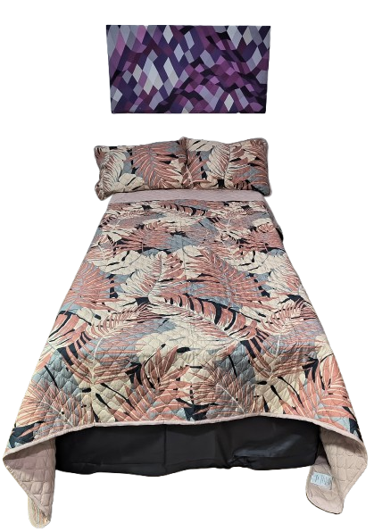 PAQUETE PAREJA PRIMAVERAL CON COLCHA, ALMOHADA Y SABANA.