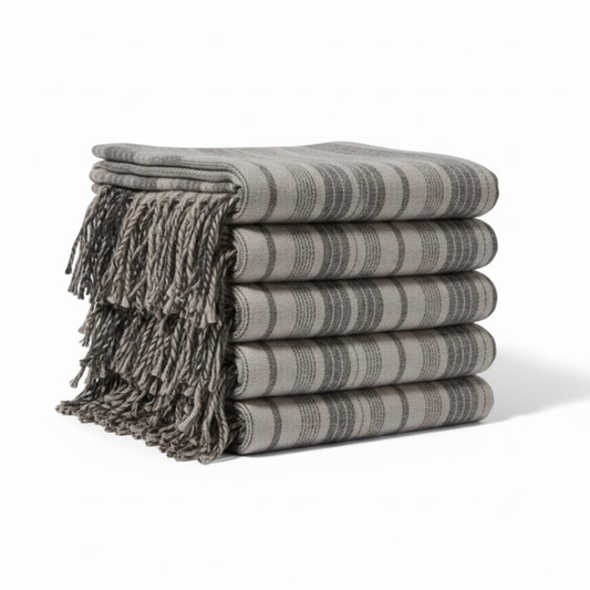 Frazada Rayas Viajera · 50% Lana · 1.40 x 1.90 mts — Calidez moderna para tu hogar