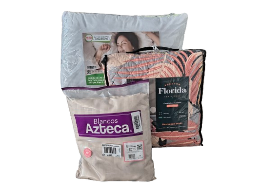 PAQUETE PAREJA PRIMAVERAL CON COLCHA, ALMOHADA Y SABANA.