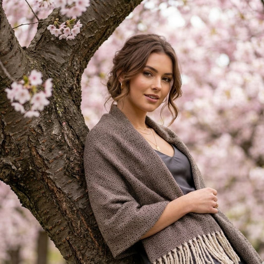 Chal México 100% Lana Tratada Premium | Suave, No Pica, Térmico y Elegante (2.20 x 1.60 m)