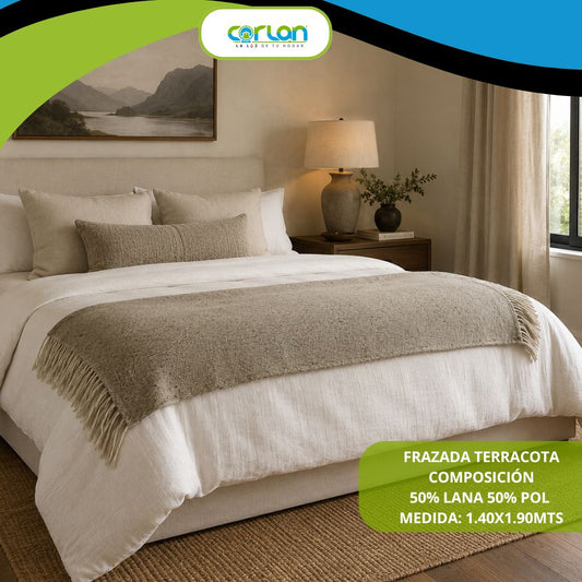 Frazada Terracota 1.40 x 1.90 m | Cálida, Suave y Confortable para el Hogar