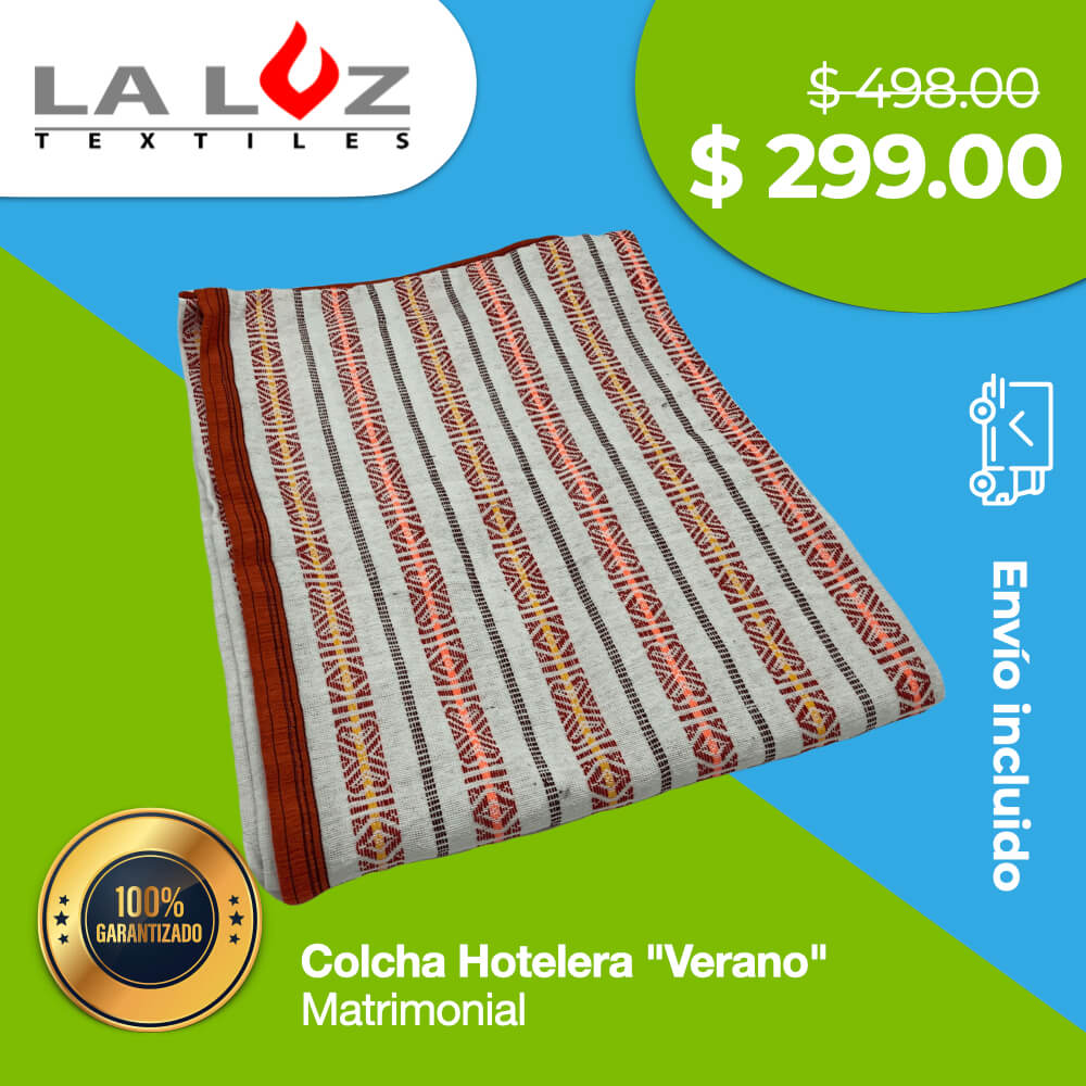 Colcha Hotelera "Verano" MATRIMONIAL 1.80 x 2.20 mts