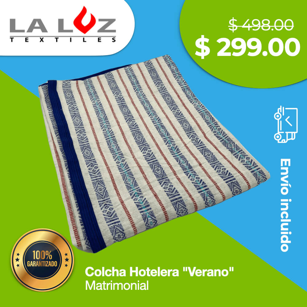 Colcha Hotelera "Verano" MATRIMONIAL 1.80 x 2.20 mts