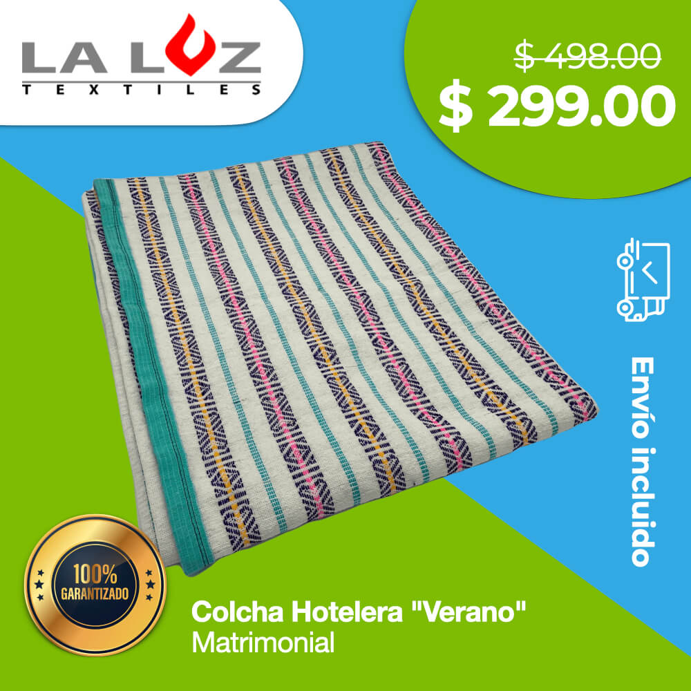 Colcha Hotelera "Verano" MATRIMONIAL 1.80 x 2.20 mts