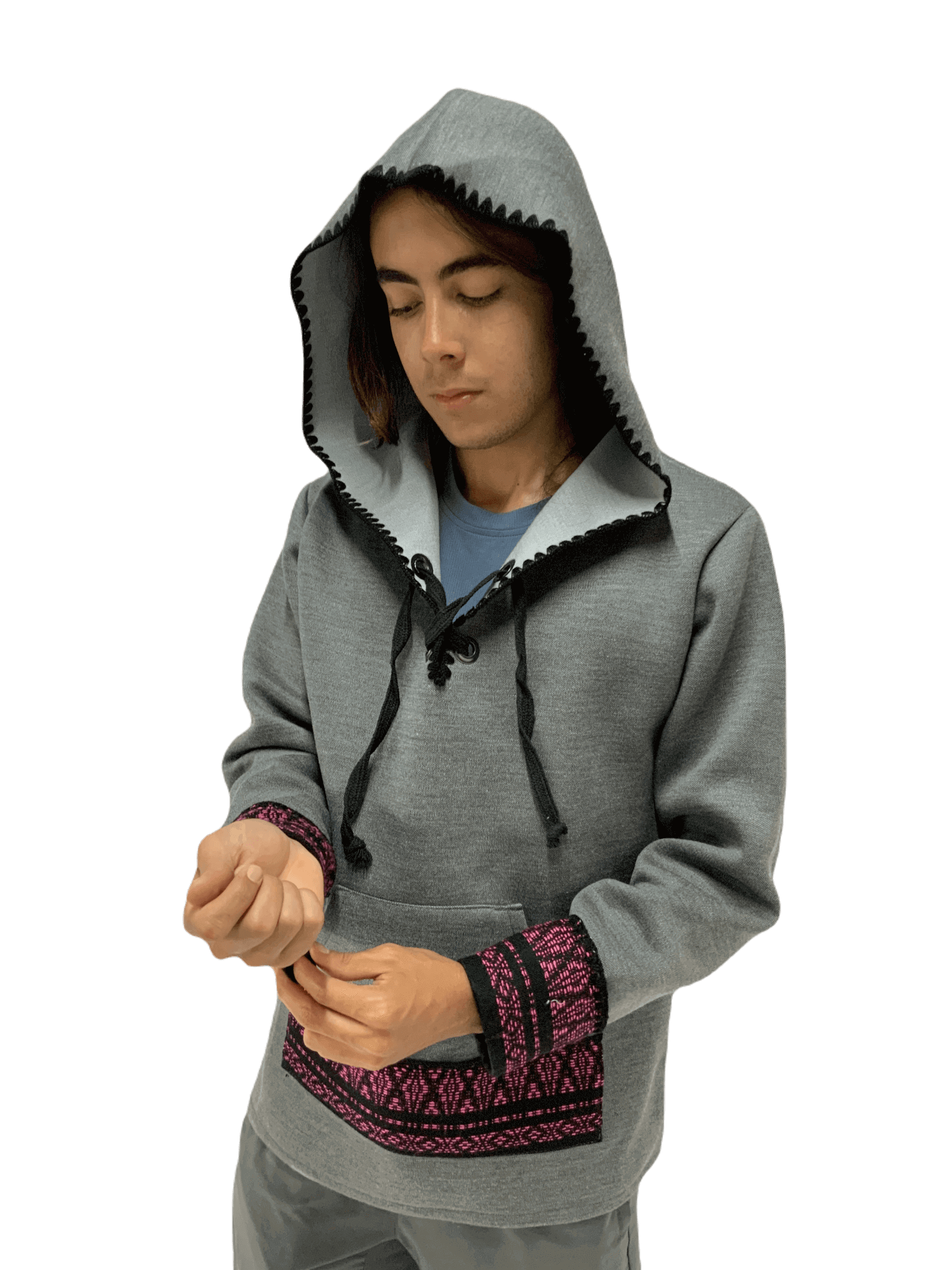 Sudadera Artesanal Con terminado tipo Crochet UNISEX