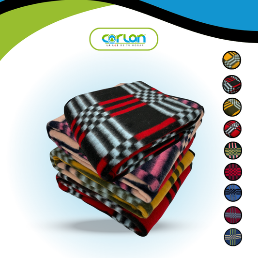 Cobertor Ajedrez Premium 1.60 x 2.00 m | Extra Suave, Cálido y con Elegante Diseño Cuadriculado