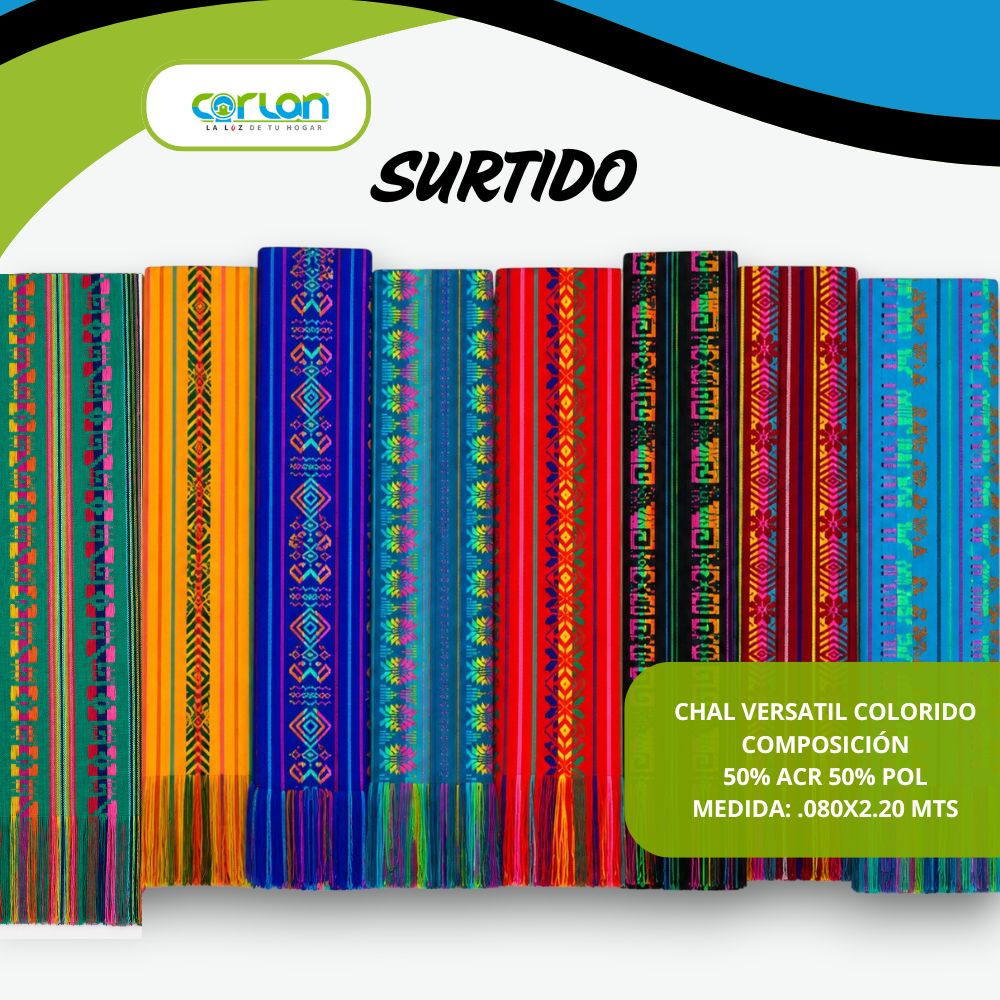 Chal Versátil Colorido | 0.80 x 2.20 m | Ligero, Elegante y Multiusos con Diseños