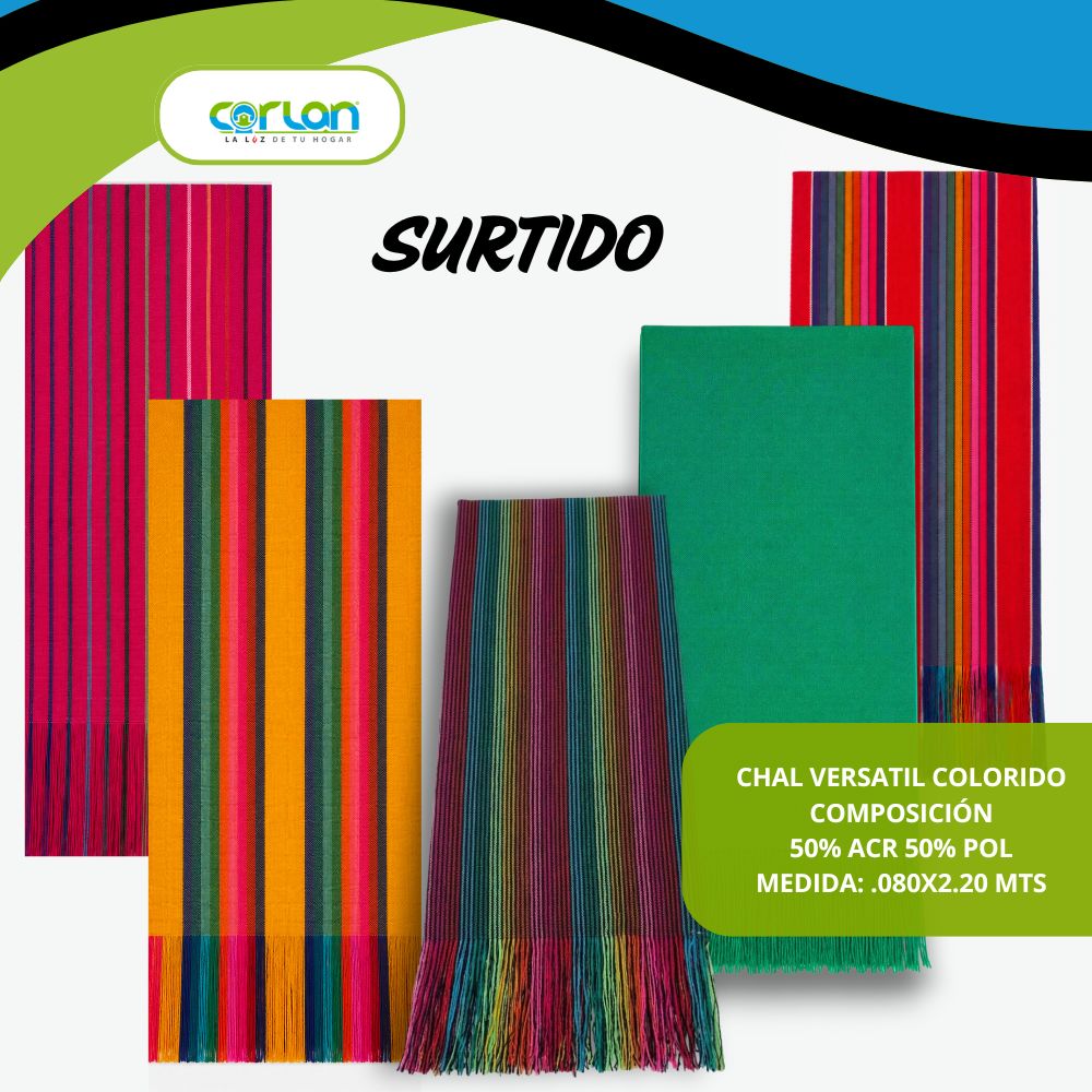 Chal Versátil Colorido | 0.80 x 2.20 m | Ligero, Elegante y Multiusos con Diseños