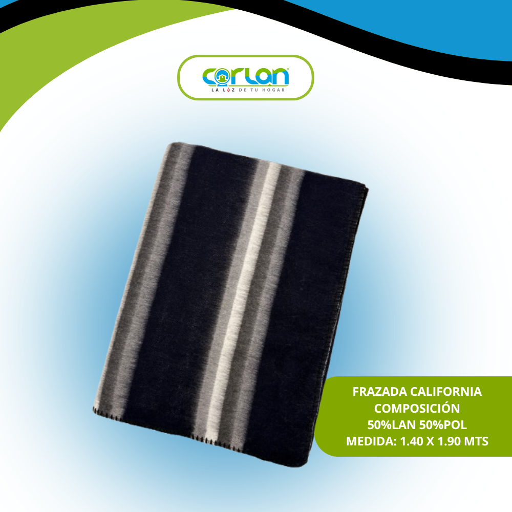 Frazada California  1.40 x 1.90 m | Cálida, Suave y Duradera