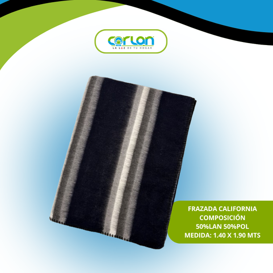 Frazada California  1.40 x 1.90 m | Cálida, Suave y Duradera