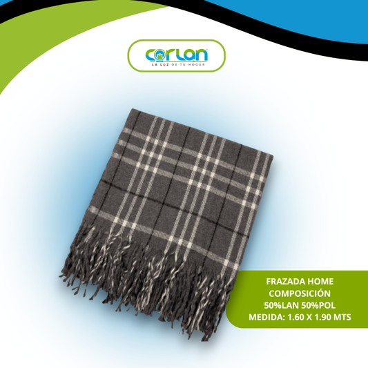 Frazada Home · 50% Lana · 1.60 x 1.90 mts | Calidez moderna para tu hogar
