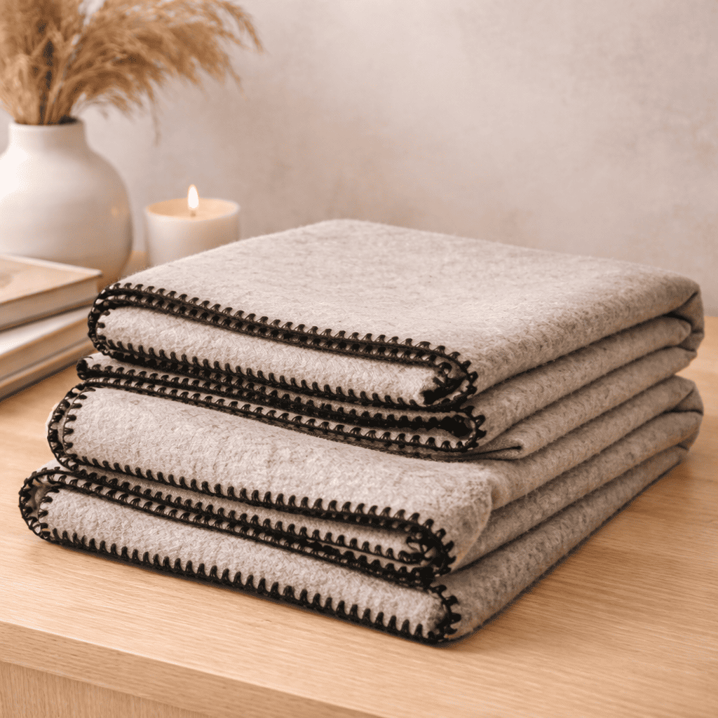 Cobertor Nevada Con Terminado tipo Crochet 1.60 x 2.00 mts.