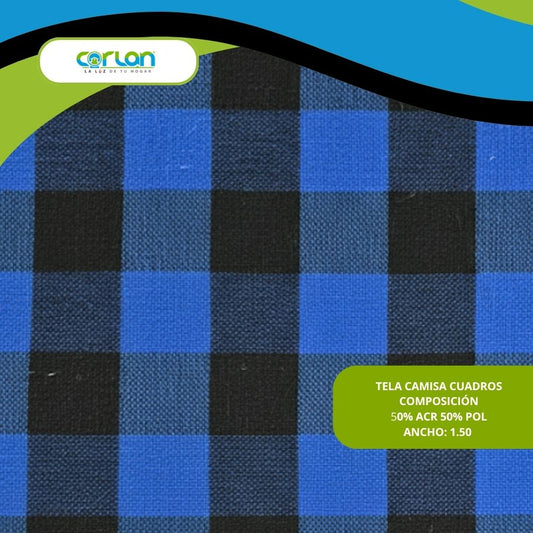 Tela Camisa Cuadros 1.50 m de Ancho | Suave, Cálida y Resistente