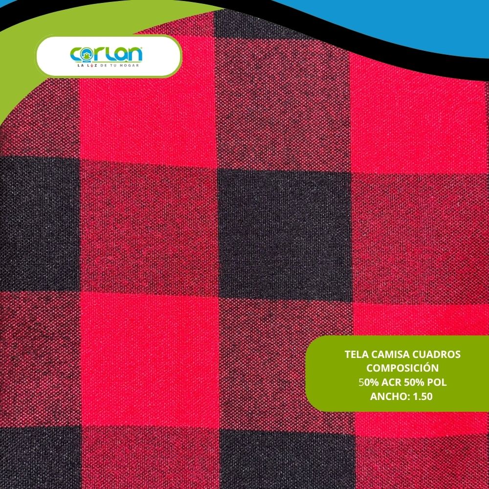 Tela Camisa Cuadros 1.50 m de Ancho | Suave, Cálida y Resistente