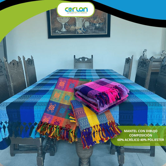 Mantel Típico Liso o con Dibujo | Elegancia y Tradición para tu Mesa | Disponible en tres Medidas