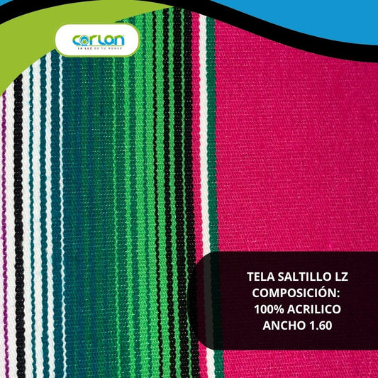 Tela Saltillo LZ 1.60 m de Ancho | 100% Acrílico, Resistente y con Estilo Tradicional Mexicano