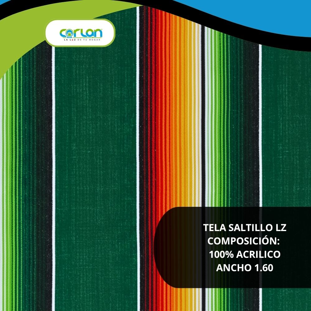 Tela Saltillo LZ 1.60 m de Ancho | 100% Acrílico, Resistente y con Estilo Tradicional Mexicano