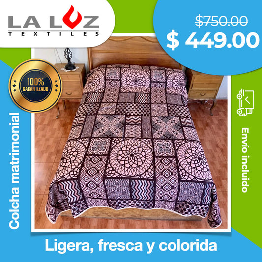 Colcha tipo Española doble Vista MATRIMONIAL 2.10 x 2.50 mts