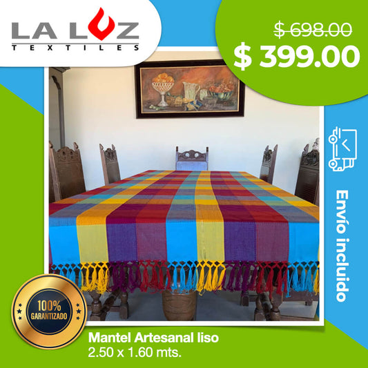Mantel Artesanal liso 2.50 x 1.60 mts.