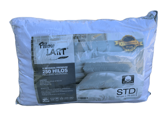 Almohada Premium con relleno de Microgel 250 hilos de algodón STD 50 x 70 cm